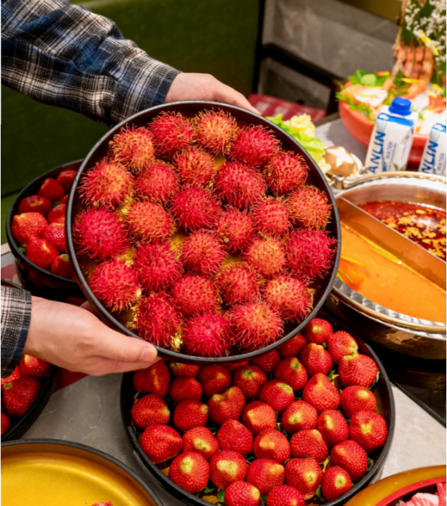 Semillas de fruta de rambután rojo de jardín