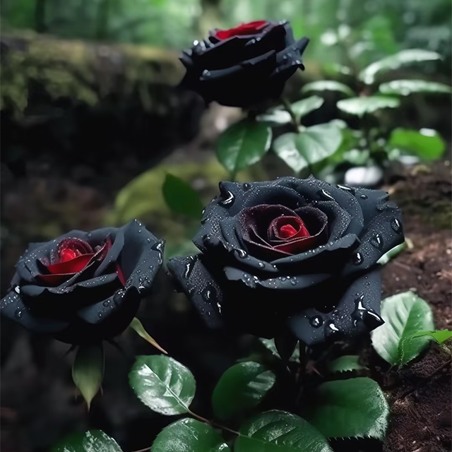 SEMILLAS DE ROSA NEGRA ROJA EXÓTICA