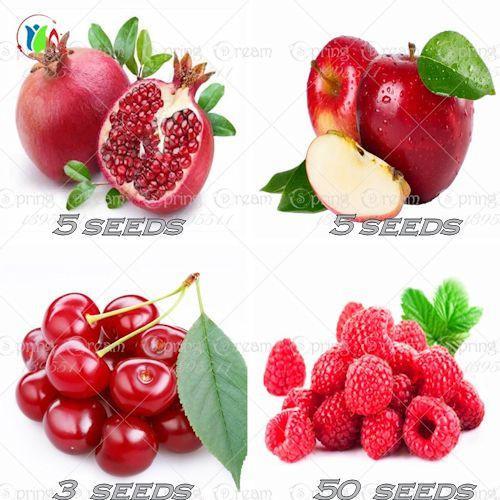 Cuatro Semillas Mixtas de Frutas Rojas Frescas